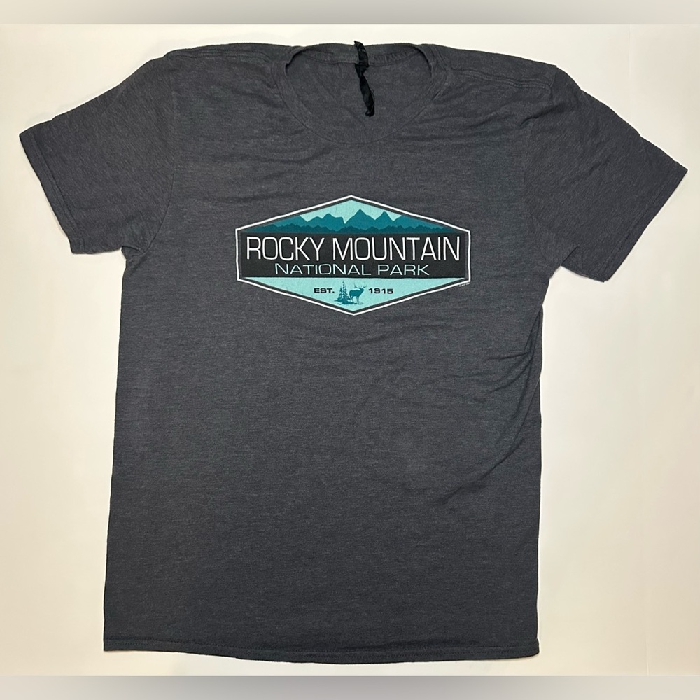 Rocky Mountain National Park RMNP Colorado Short Sleeve Graphic Tee Gray Size S